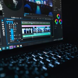 black laptop computer